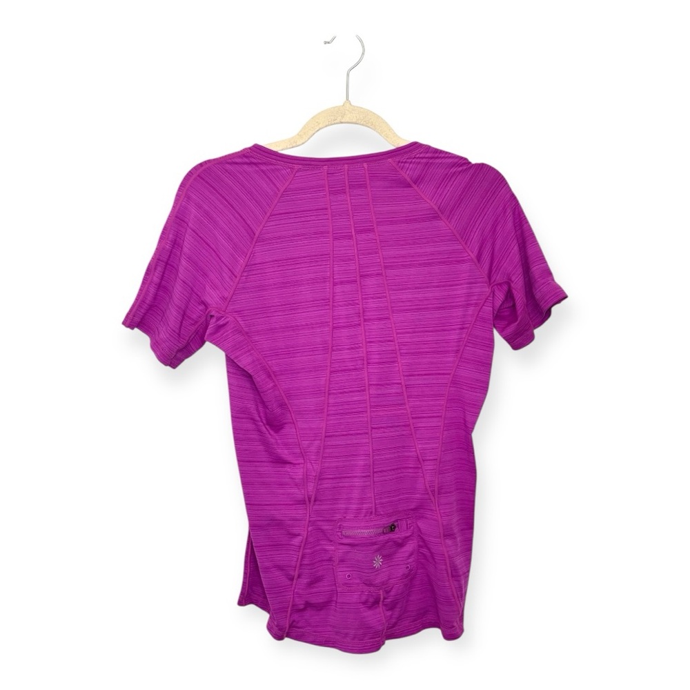 Athleta Purple Zip Front Performance Top Cycling Running Training Medium - Picture 2 of 7